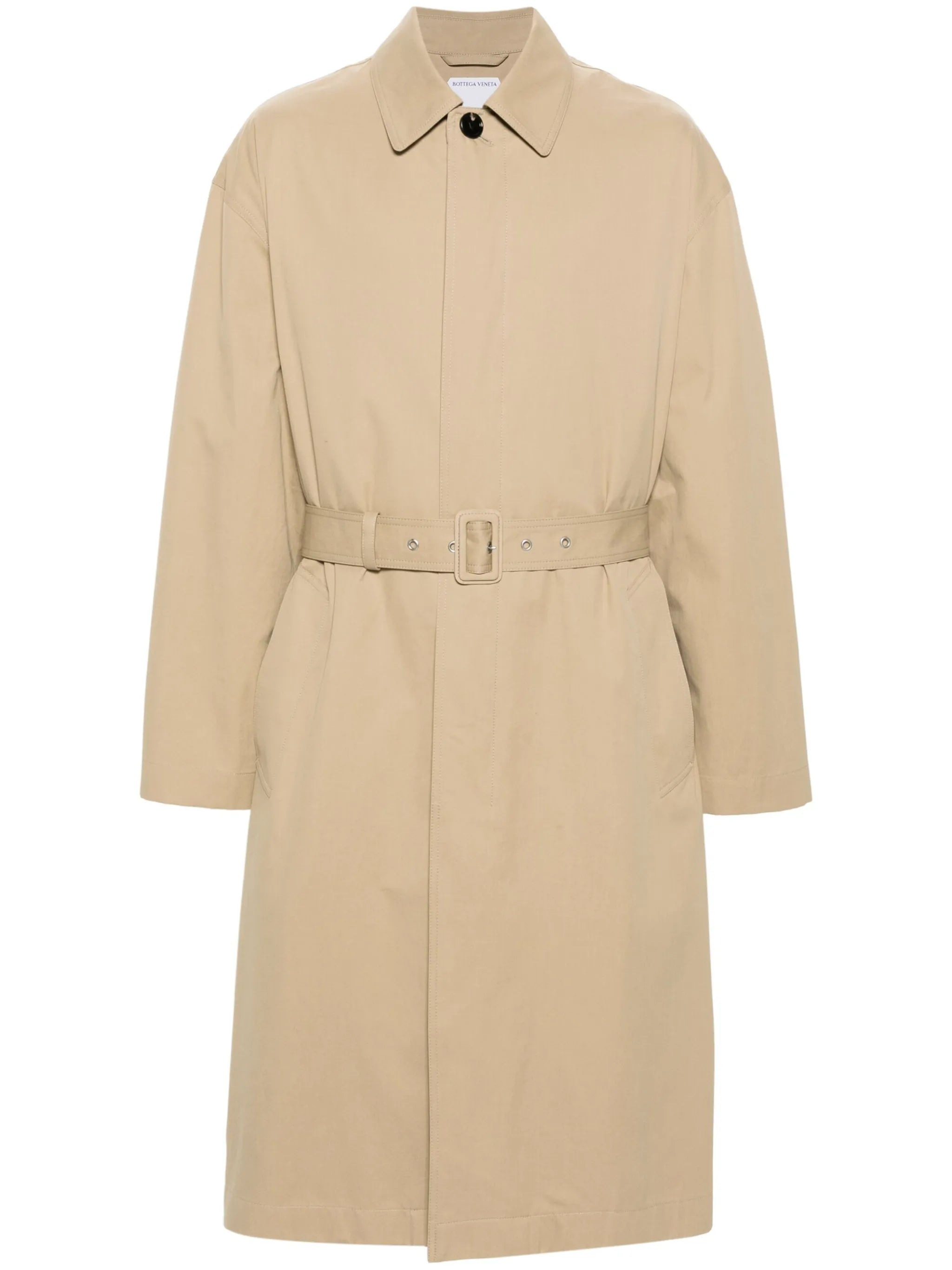 panelled belted trench coat - 1