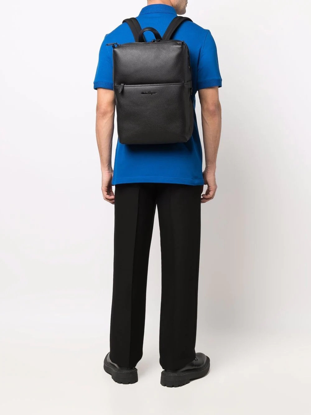 zip-up leather backpack - 2