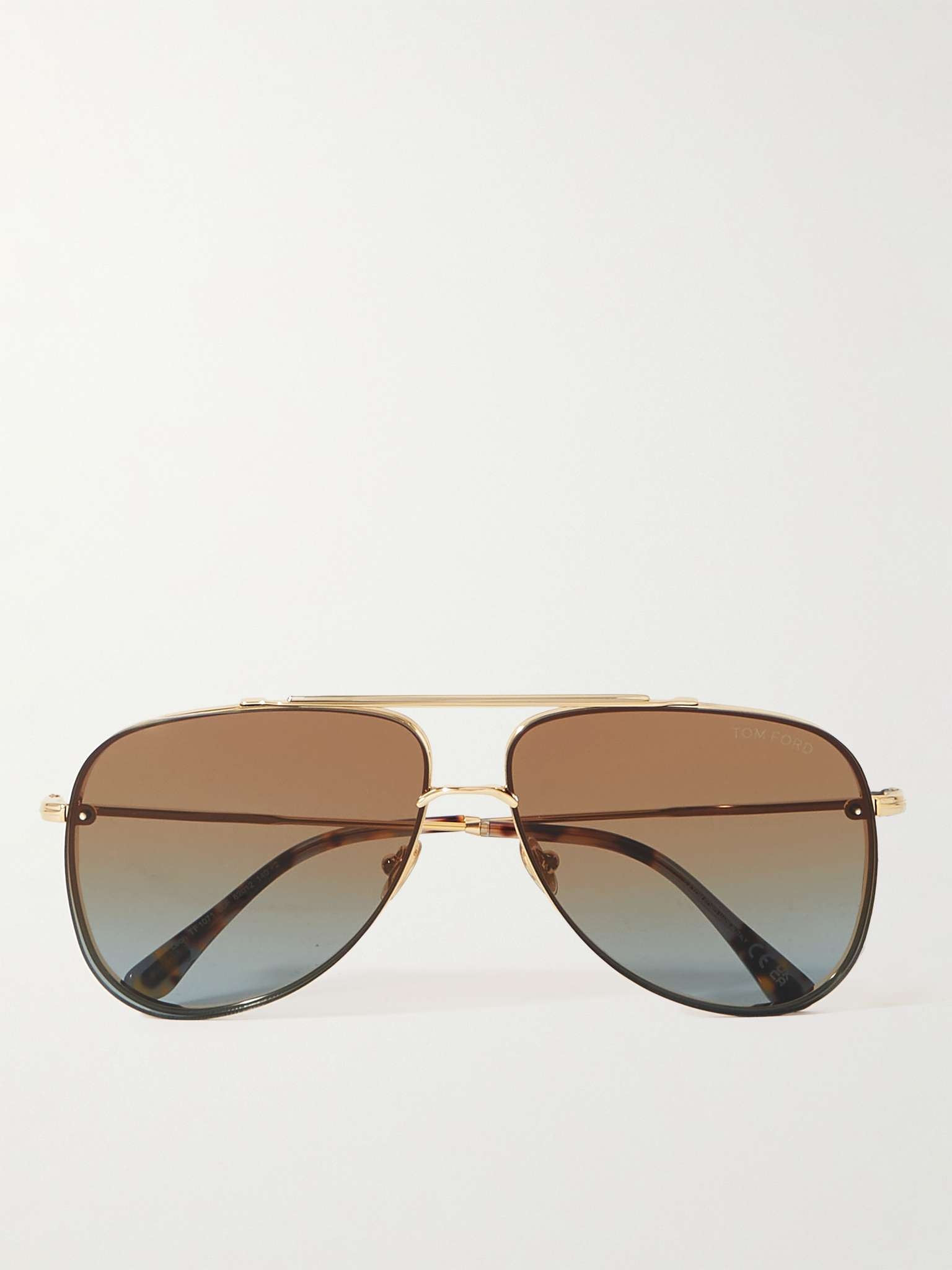 Leon Aviator-Style Gold-Tone Sunglasses - 1
