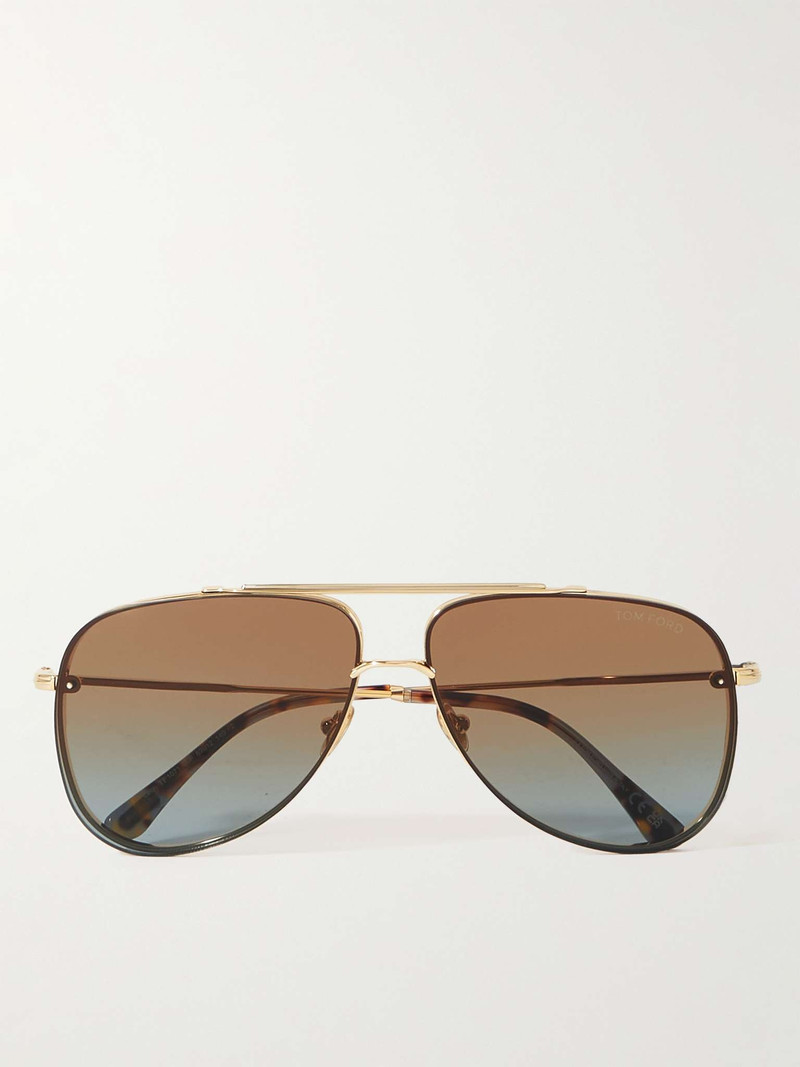 Leon Aviator-Style 골드 톤 선글라스 - 1