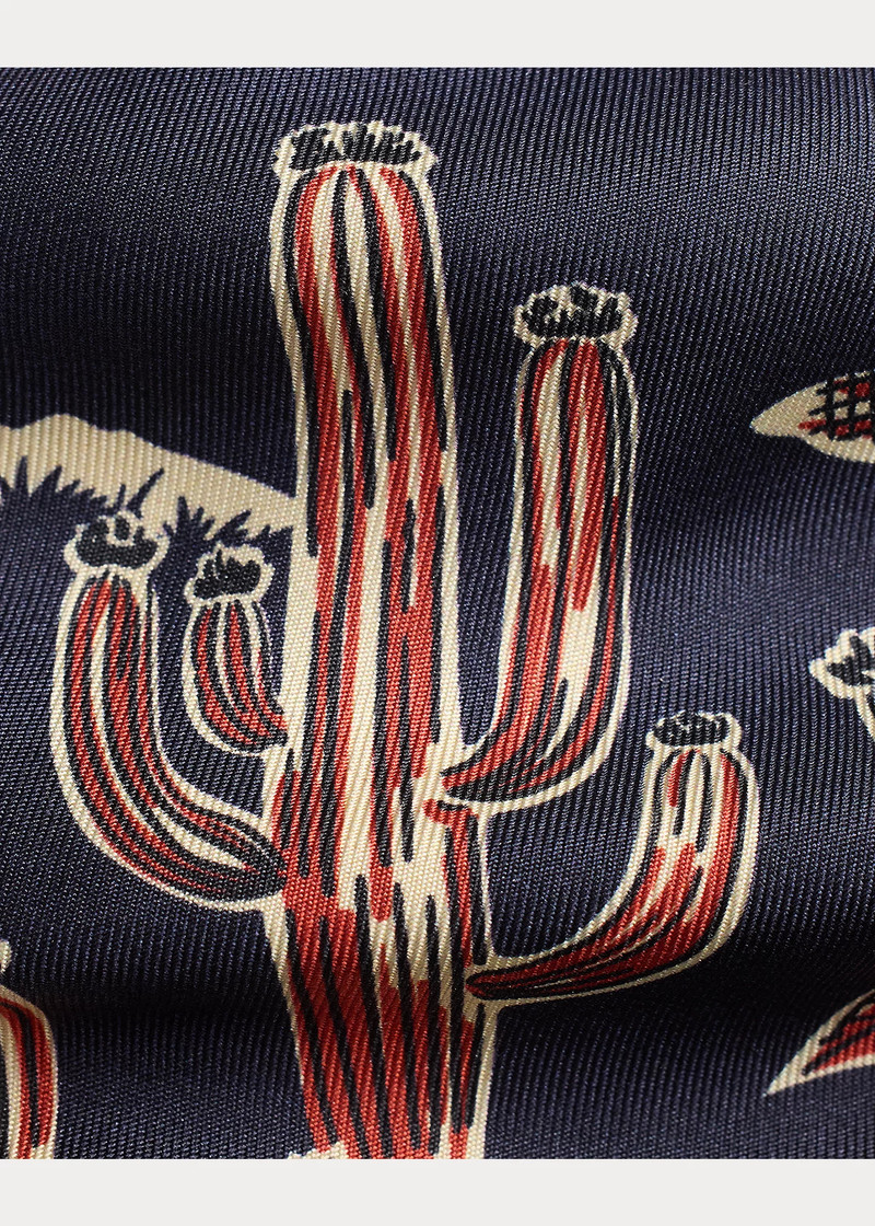 Handmade Cactus-Print Silk Tie 3