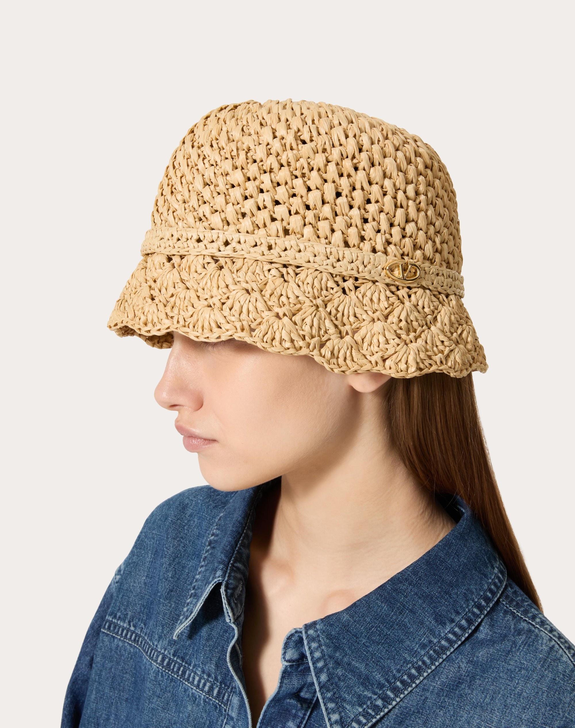 VALENTINO RESORT CROCHET BUCKET HAT WITH METAL DETAIL - 5