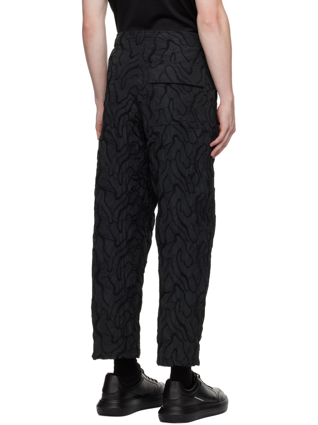 Black Embroidered Trousers - 3