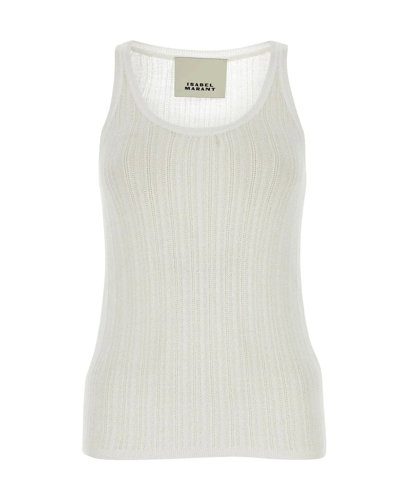 White Viscose Blend Dorsia Tank Top - 1