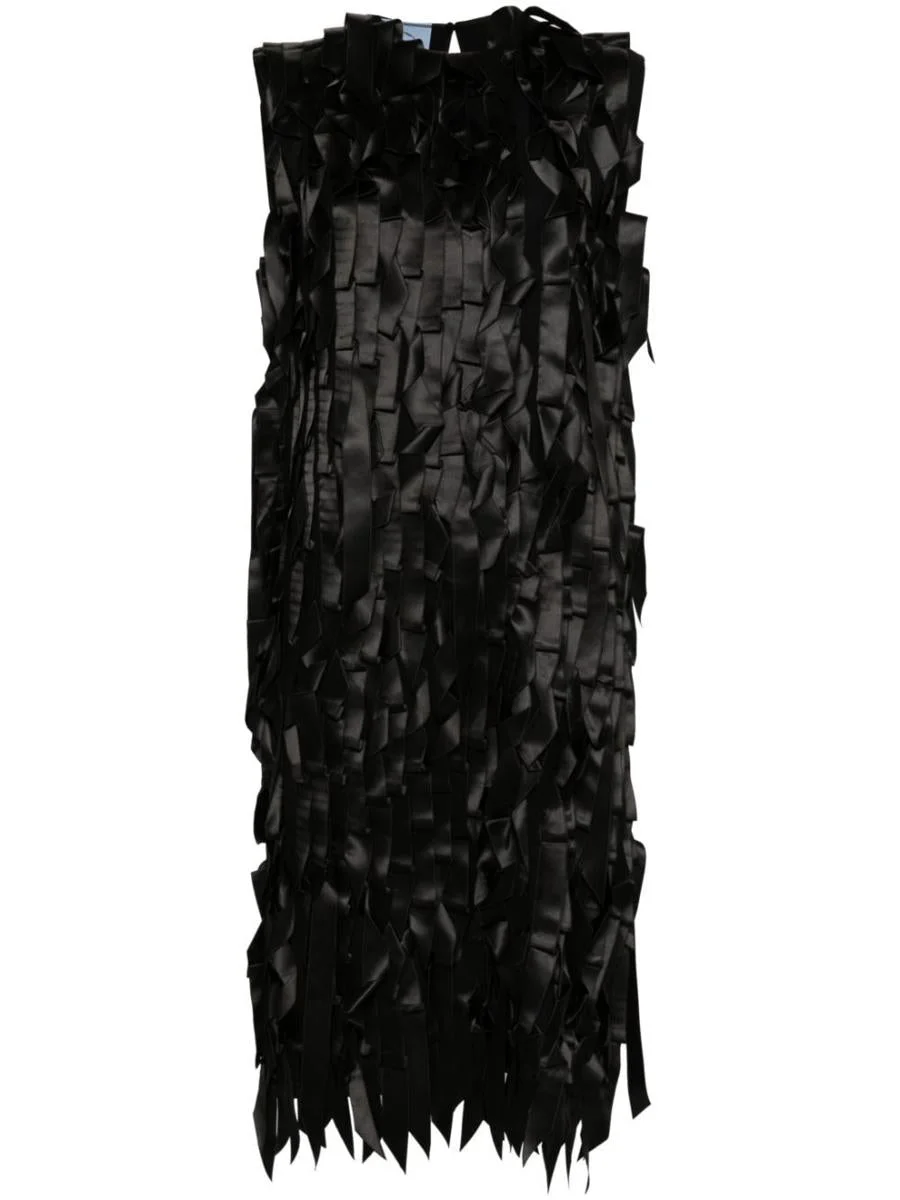 Prada Midi Dress With Bows Clothing - 1