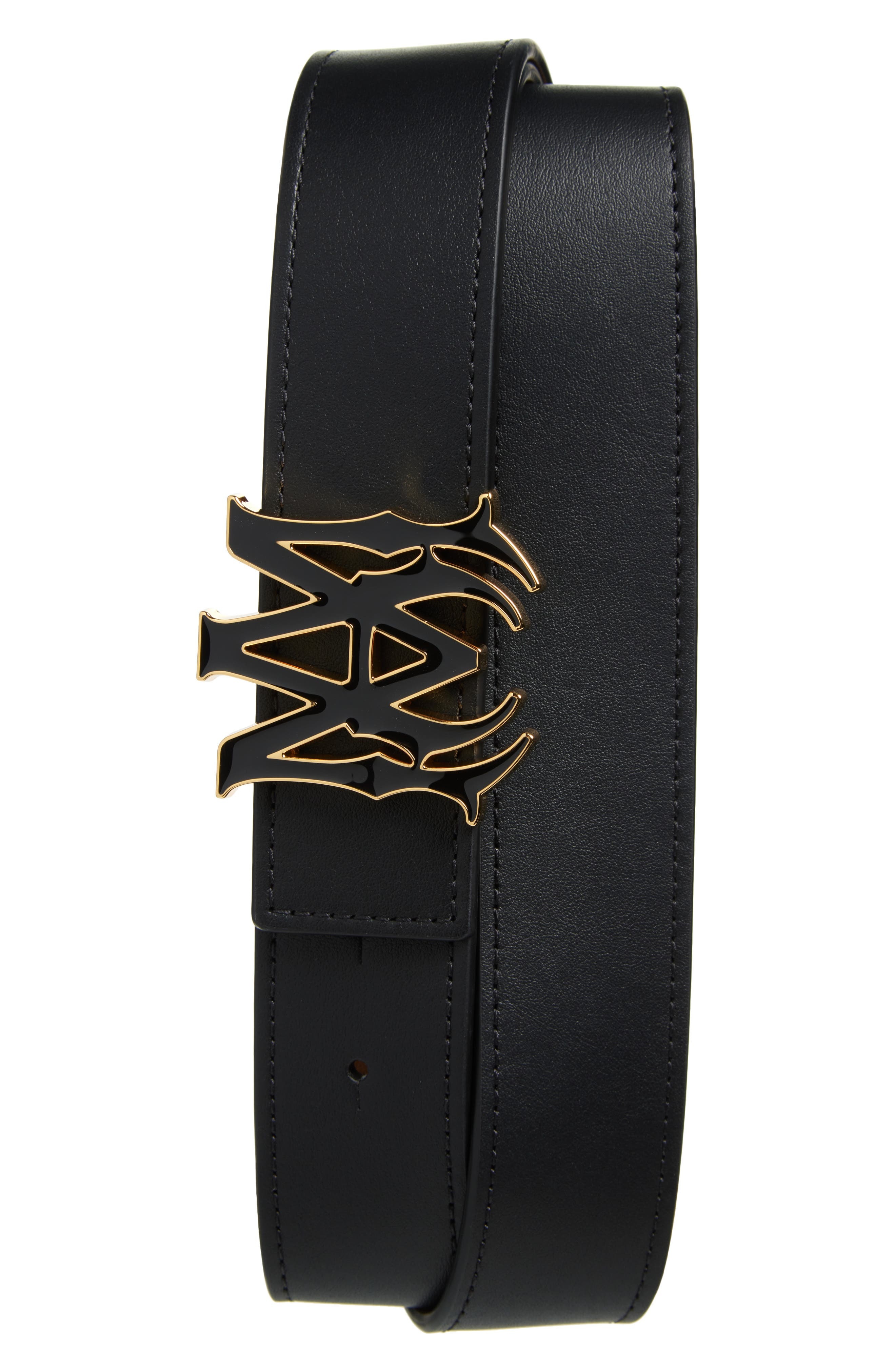 AMIRI MA Logo Buckle Reversible Leather Belt in Black Brown at Nordstrom - 1
