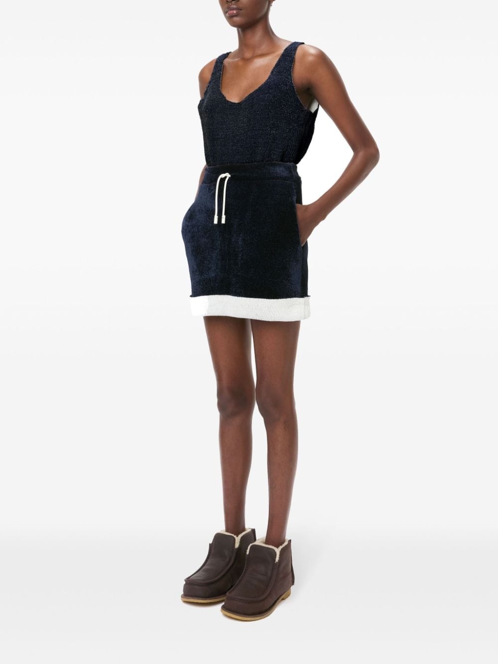 round-neck chenille tank top - 2