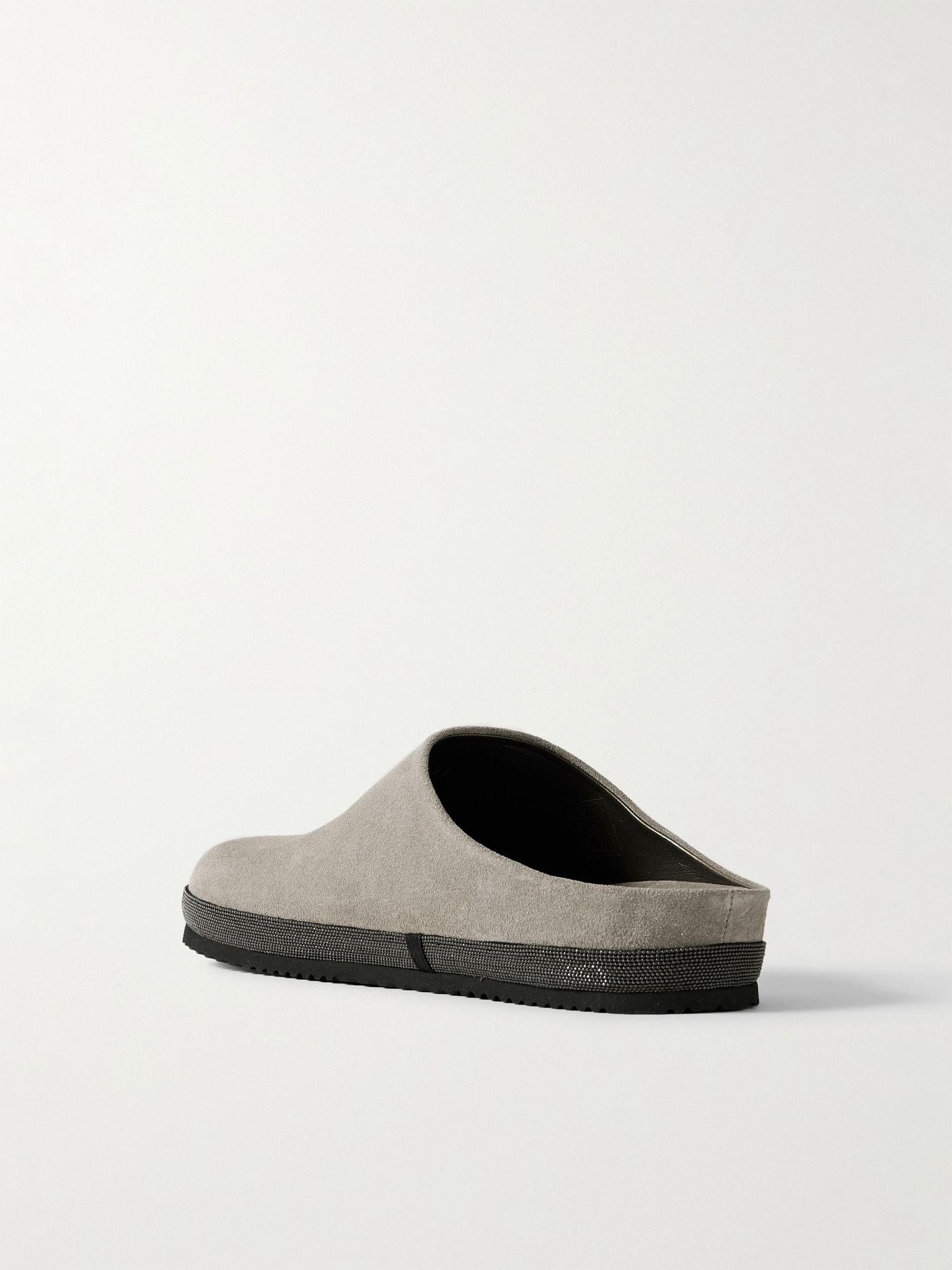 Bead-embellished suede mules Gray - 3