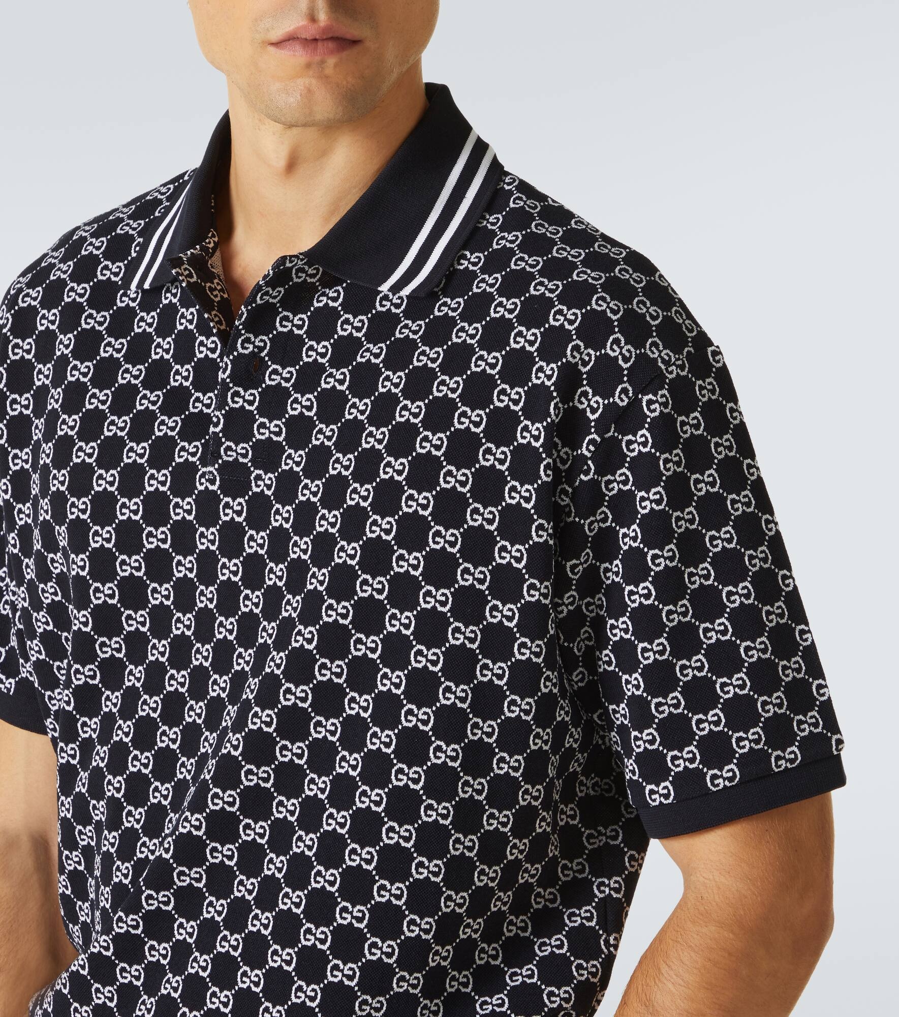 GG cotton piquet jacquard polo shirt - 5
