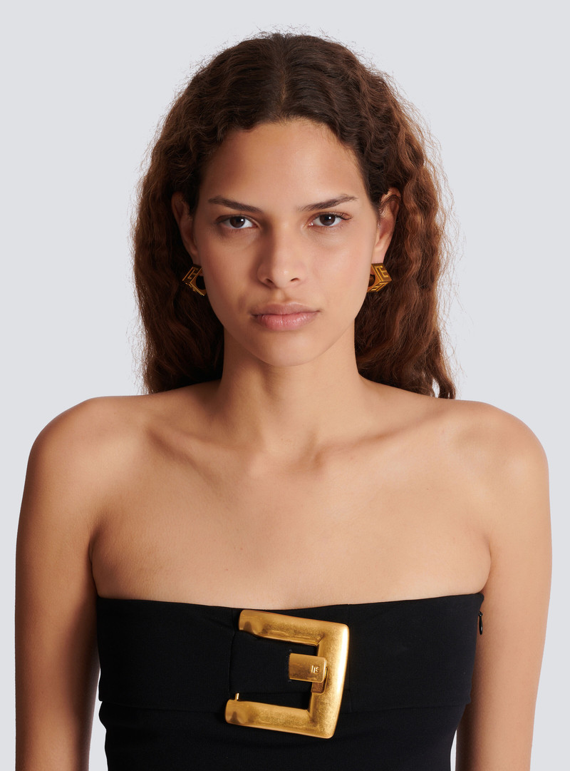 Balmain 3D PB hoop earrings outlook