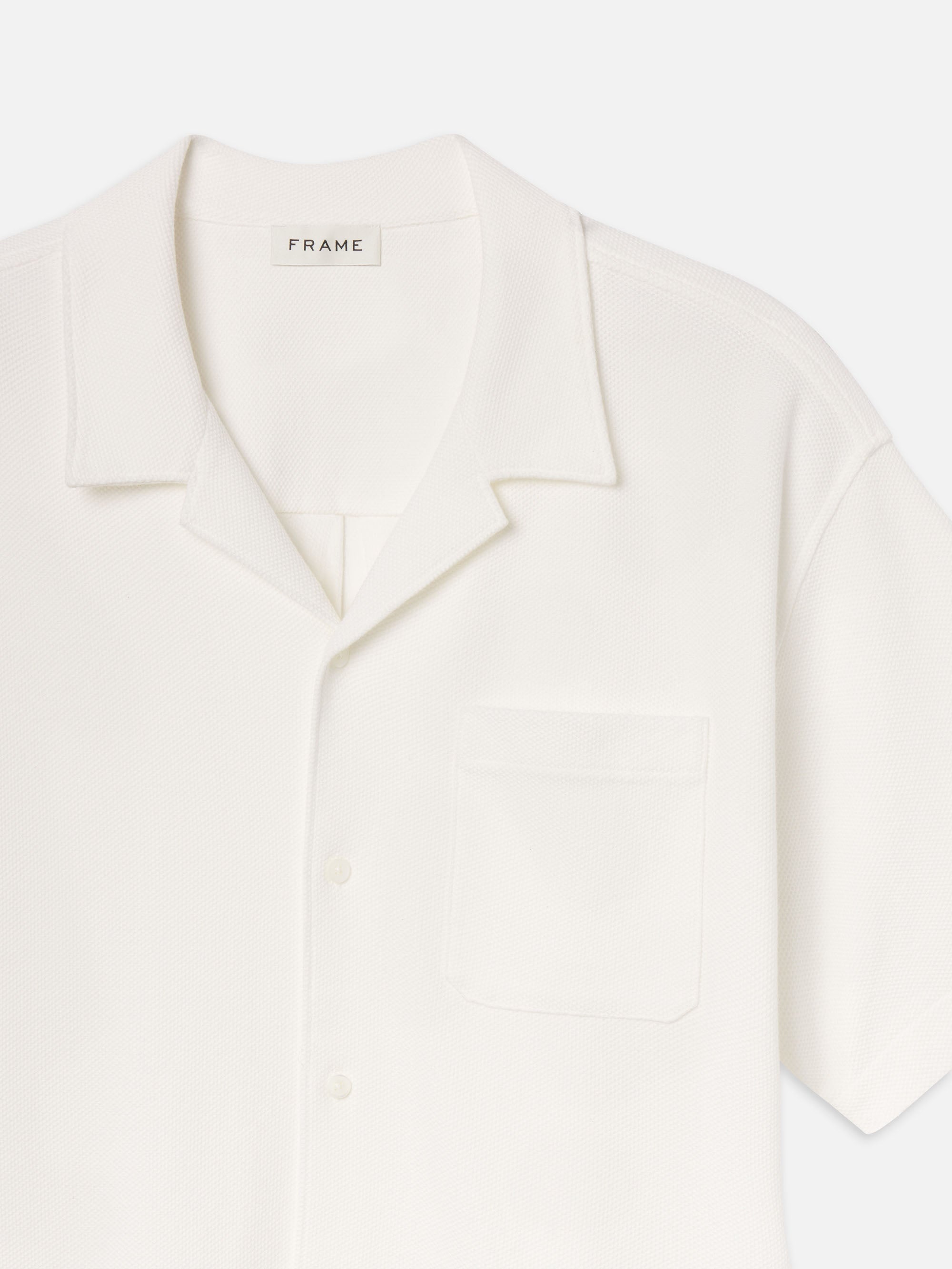Jacquard Short Sleeve Relaxed Shirt in White - 3