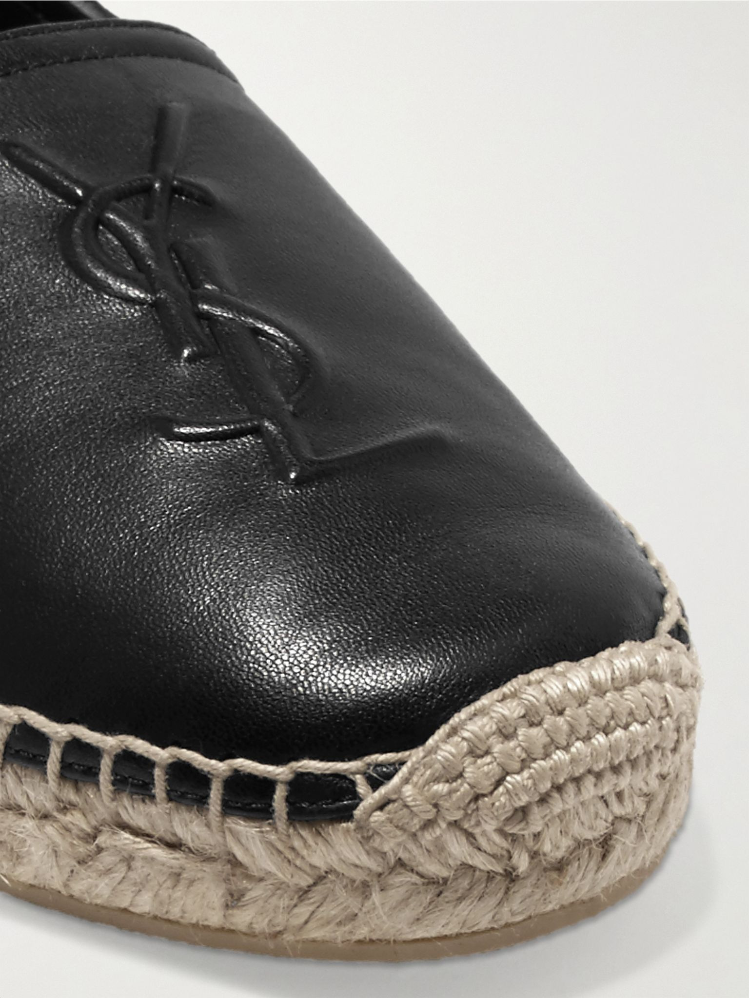 Cassandre logo-embossed leather espadrilles Black - 4