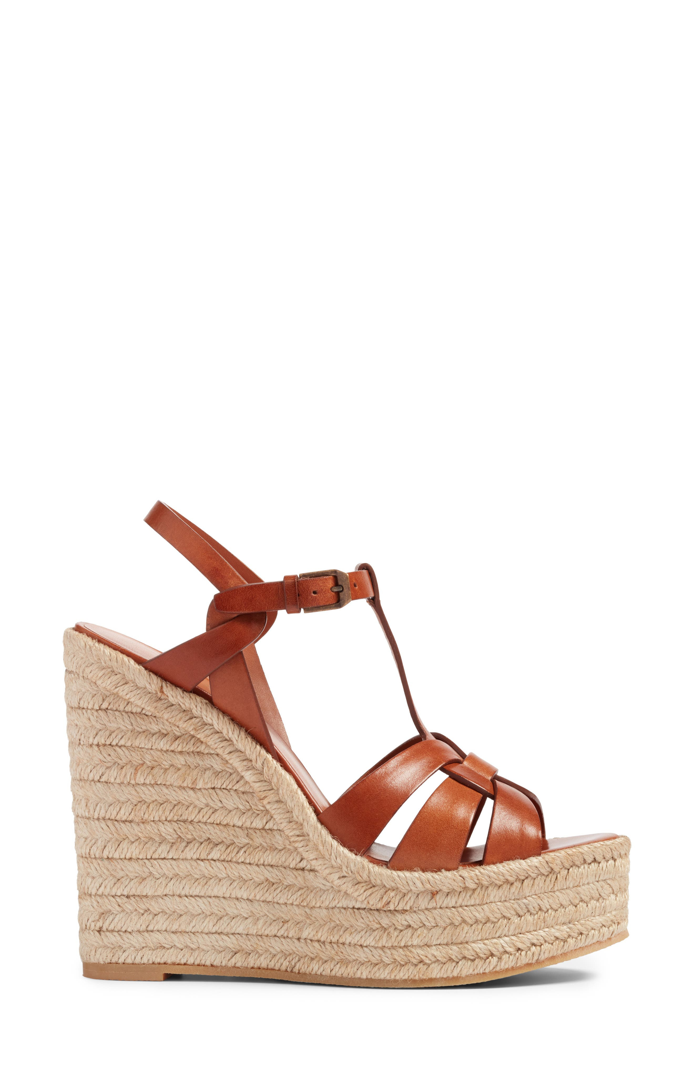 Saint Laurent Tribute Espadrille Wedge in Ambra at Nordstrom - 3