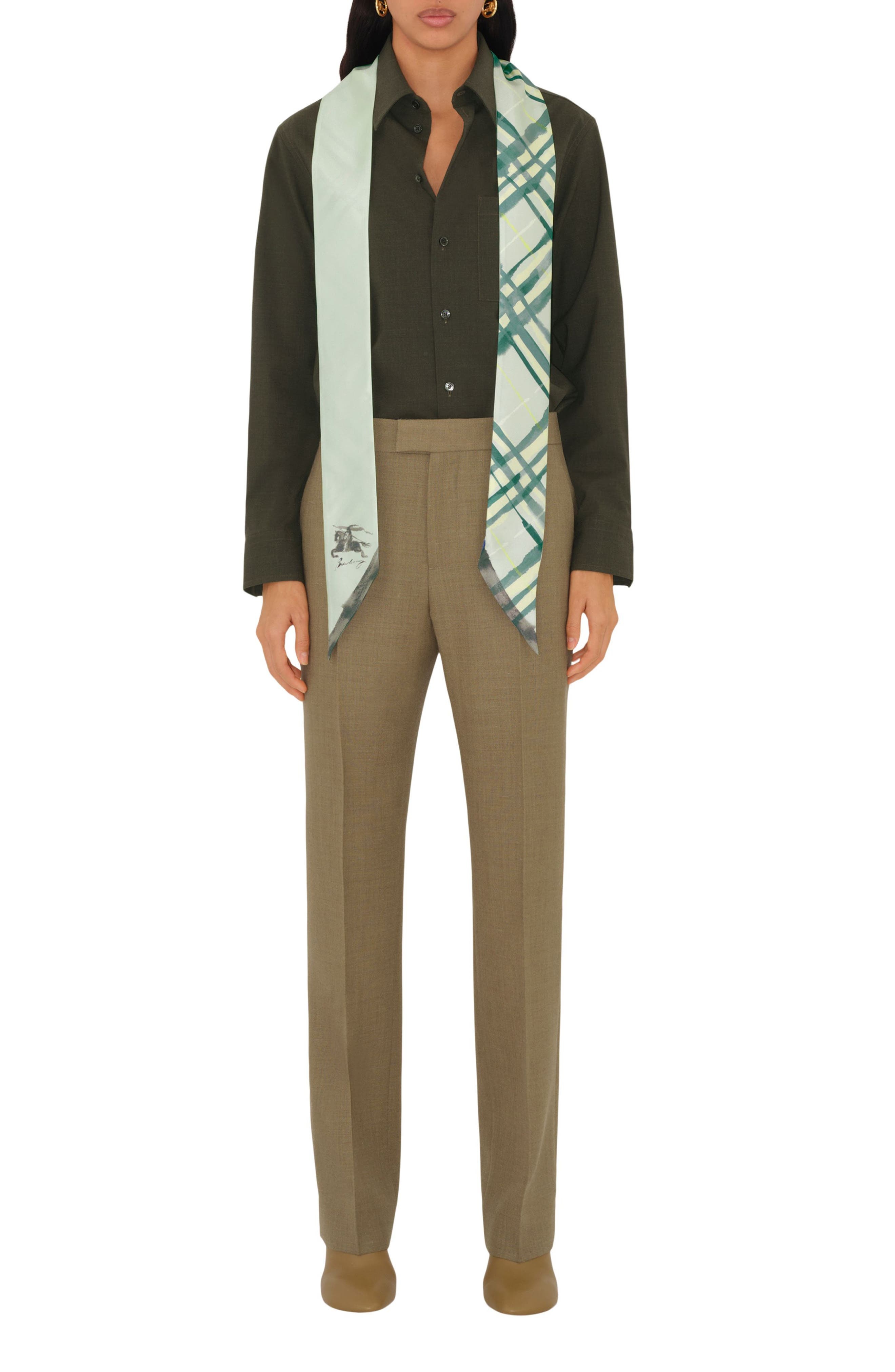 burberry Reversible Check Silk Twill Scarf in Breeze at Nordstrom - 2