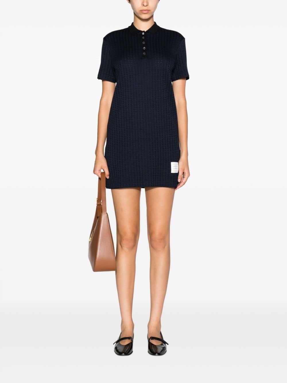 checked jacquard polo minidress - 2