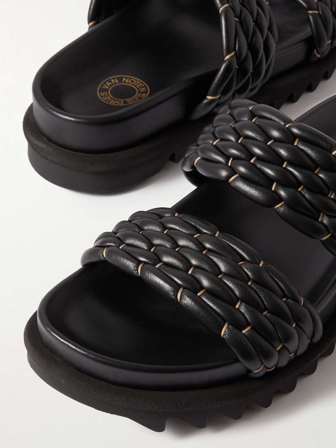 Braided leather sandals - 4