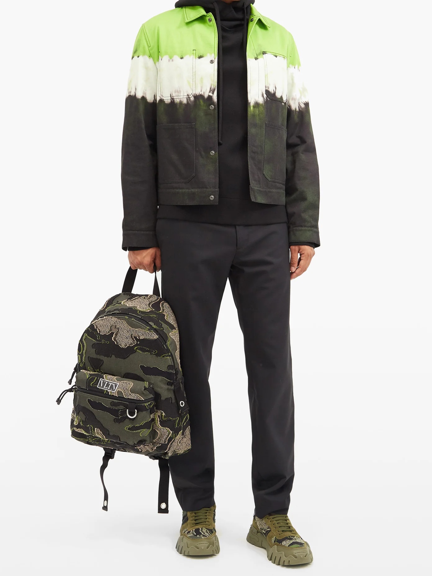 Logo-patch fil-coupé camouflage-jacquard backpack - 3