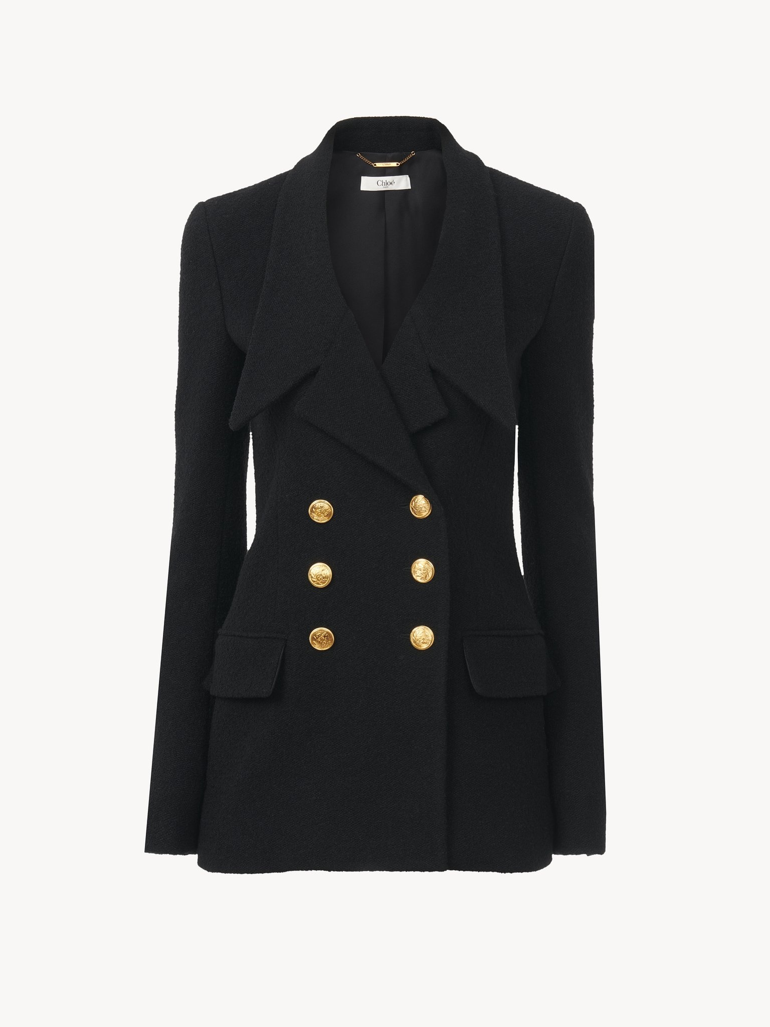 DOUBLE-BREASTED CARDIGAN JACKET IN MICRO BOUCLETTE WOOL - 2