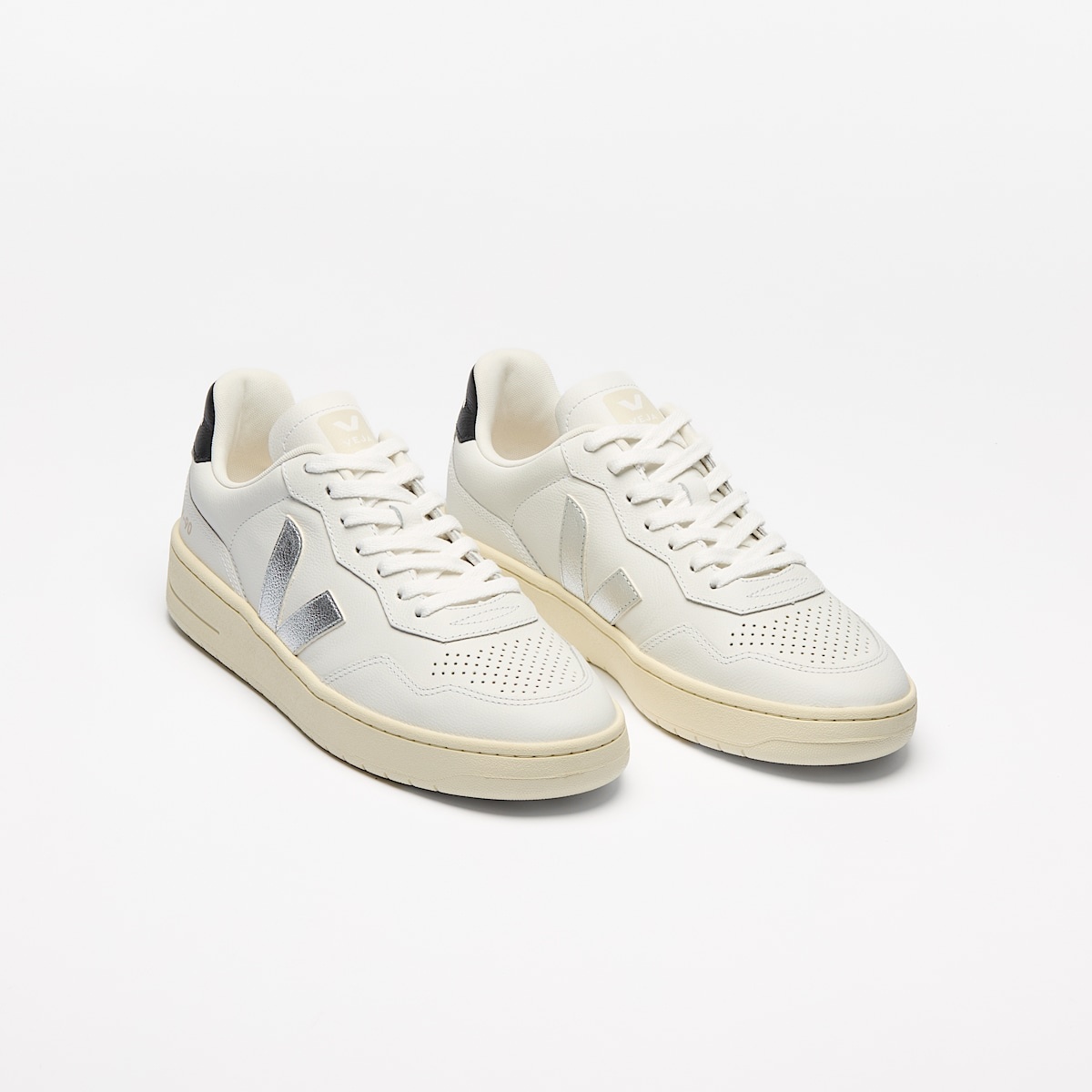 V-90 LEATHER WHITE SILVER BLACK - 2