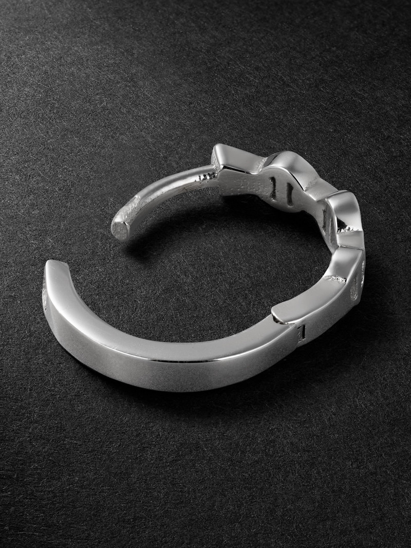 18-Karat White Gold Diamond Single Hoop Earring 3