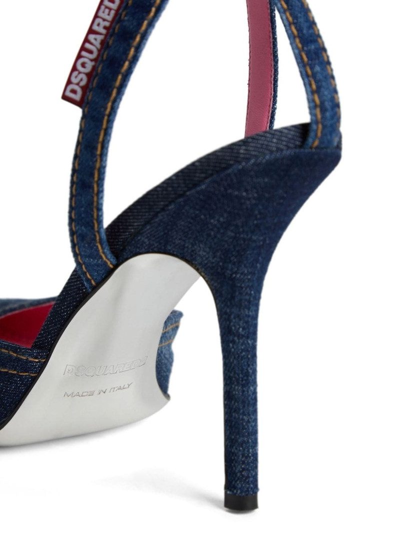 100mm pointed-toe denim pumps 4