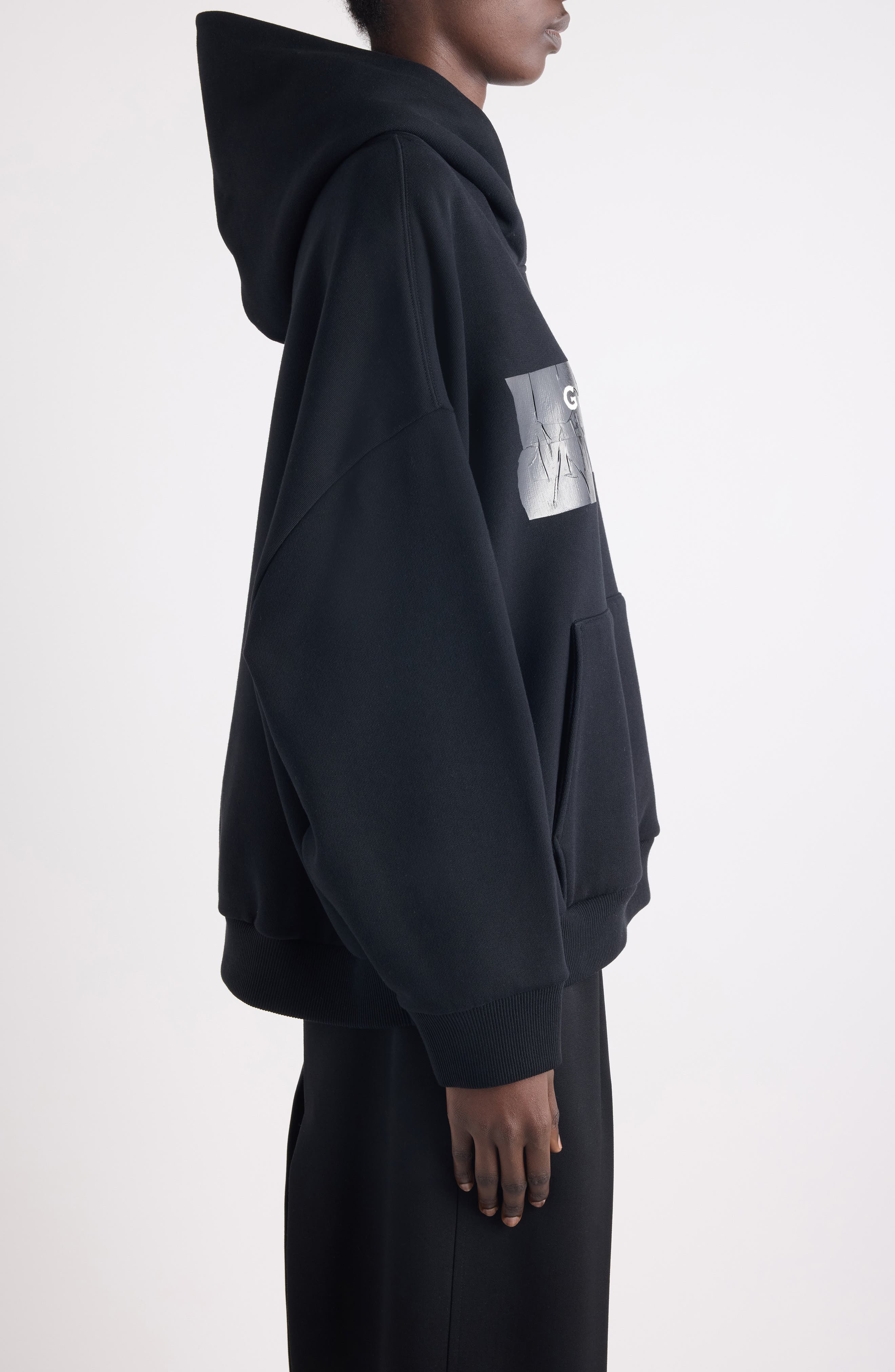 Givenchy Tape Logo Hoodie in Black at Nordstrom - 4