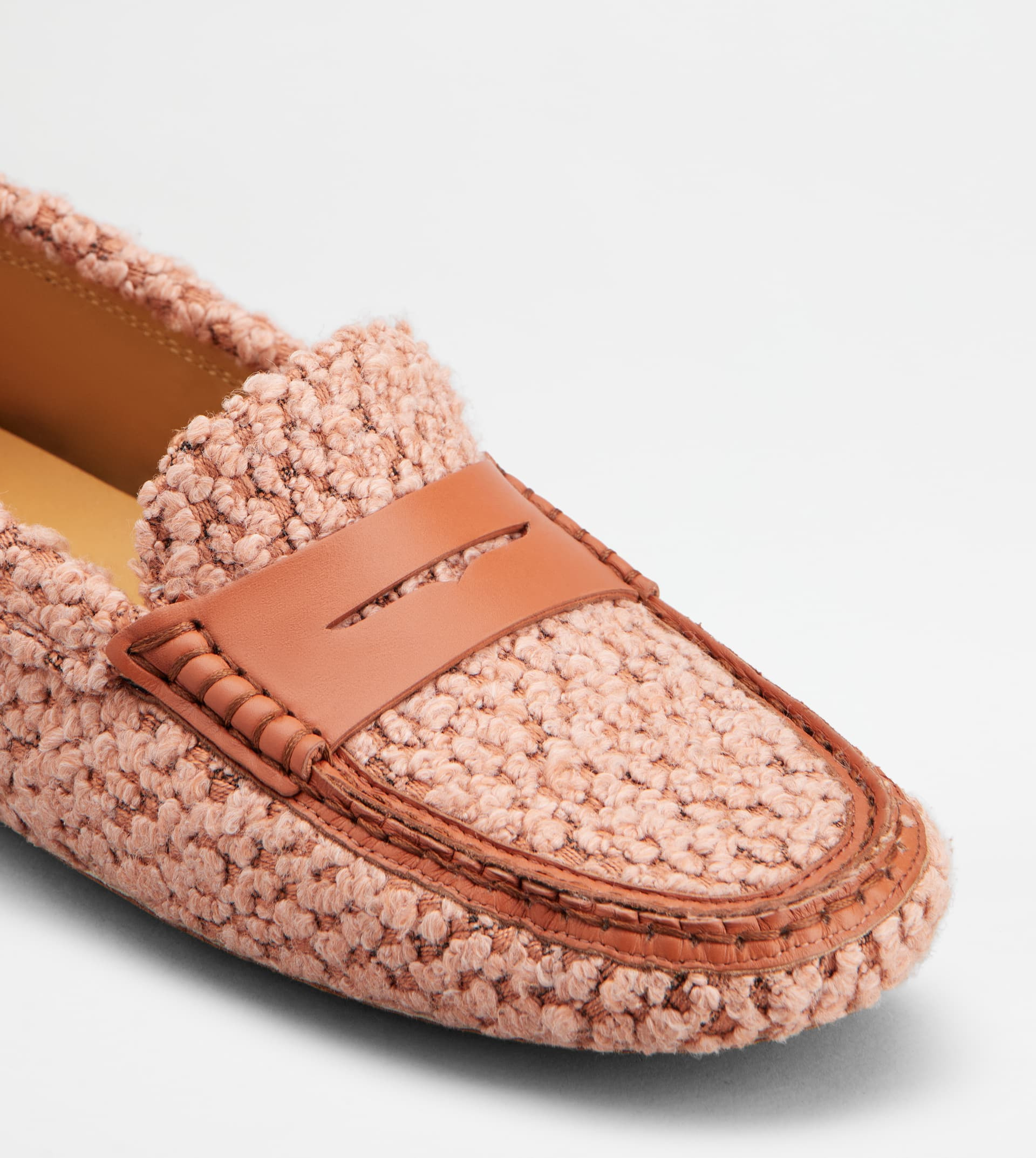GOMMINO DRIVING SHOES IN FABRIC AND LEATHER - ORANGE - 6
