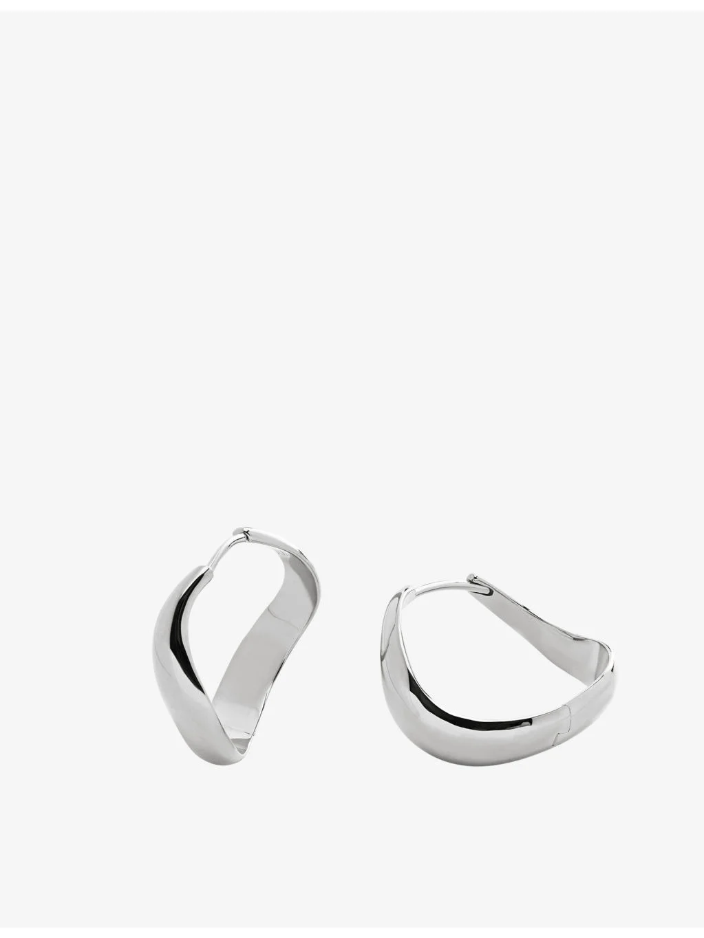 Swirl medium sterling-silver hoop earrings - 1