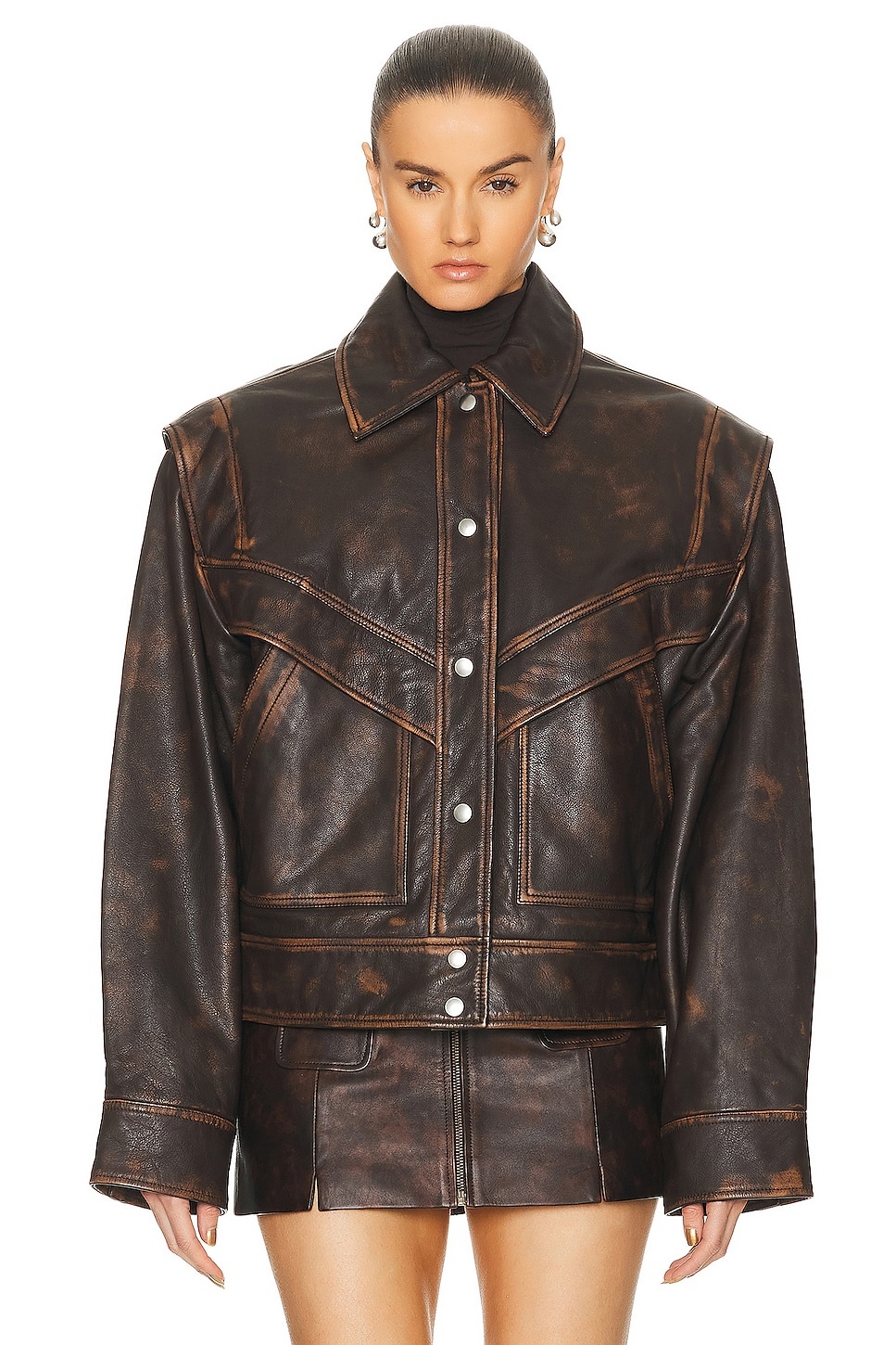 Jayden Distressed Leather Jacket - 2