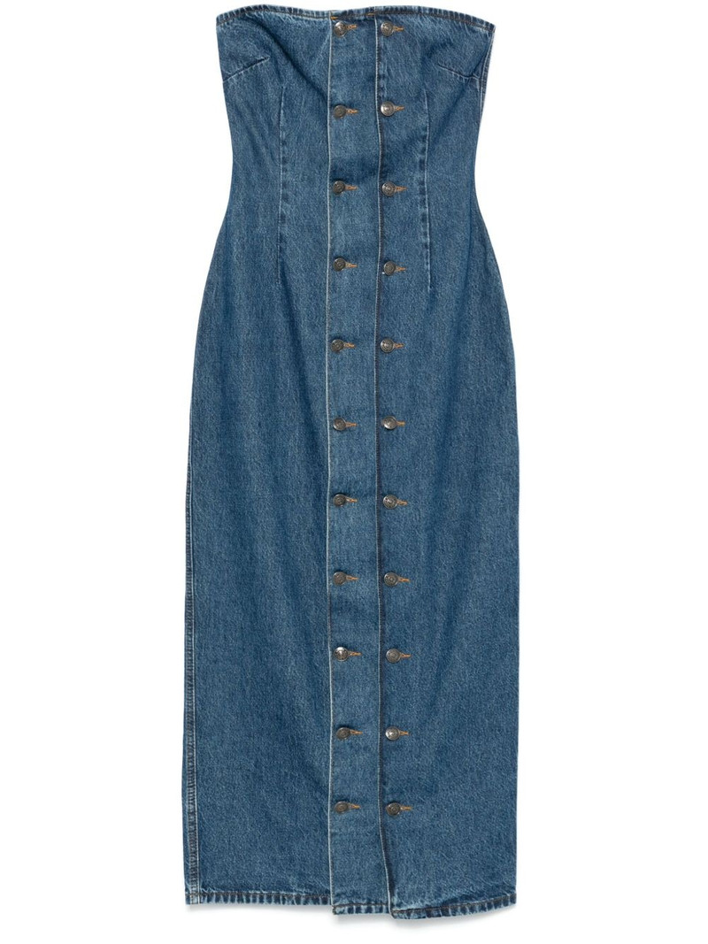 button-detail denim dress 1