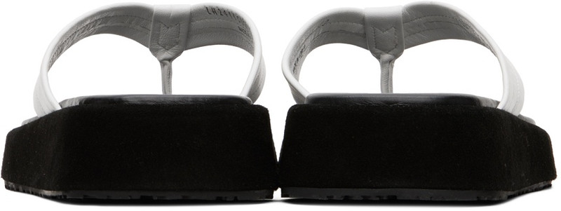 LE17SEPTEMBRE Black & White Leather Flip Flops outlook