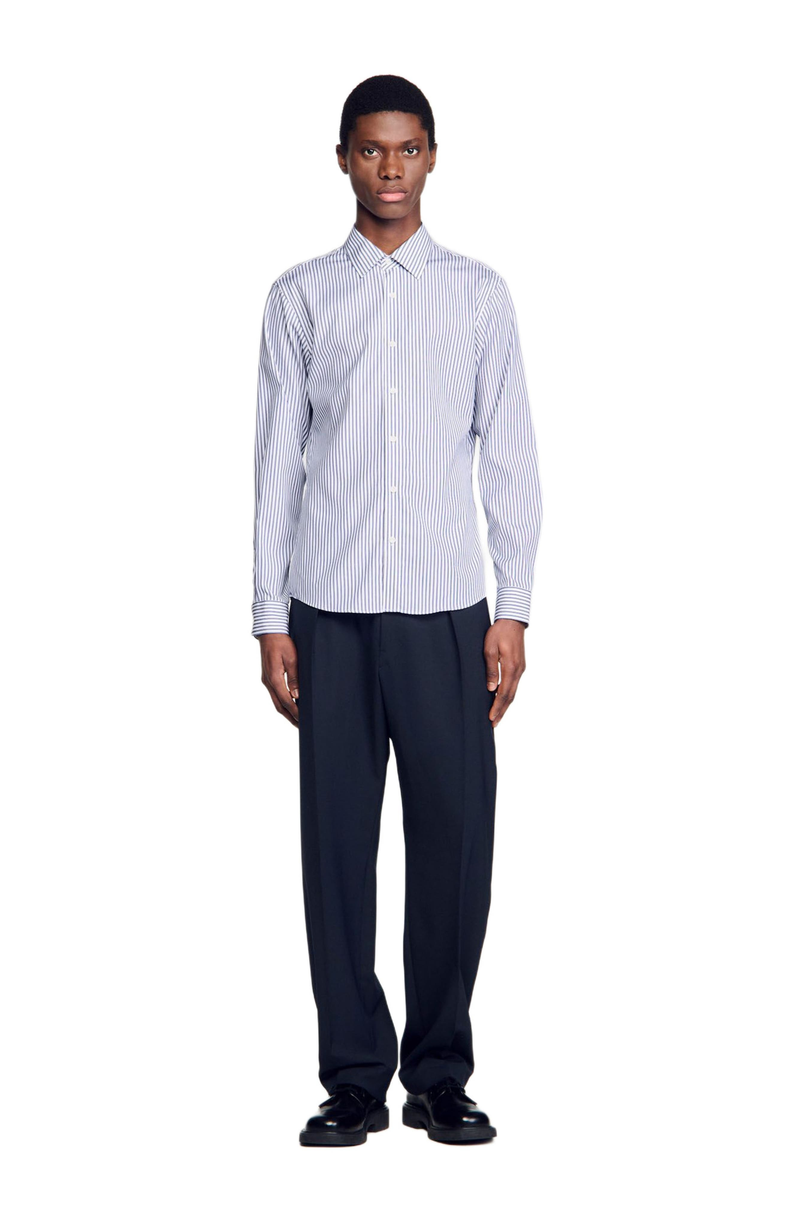 SANDRO Striped shirt in Midnight Blue at Nordstrom - 3