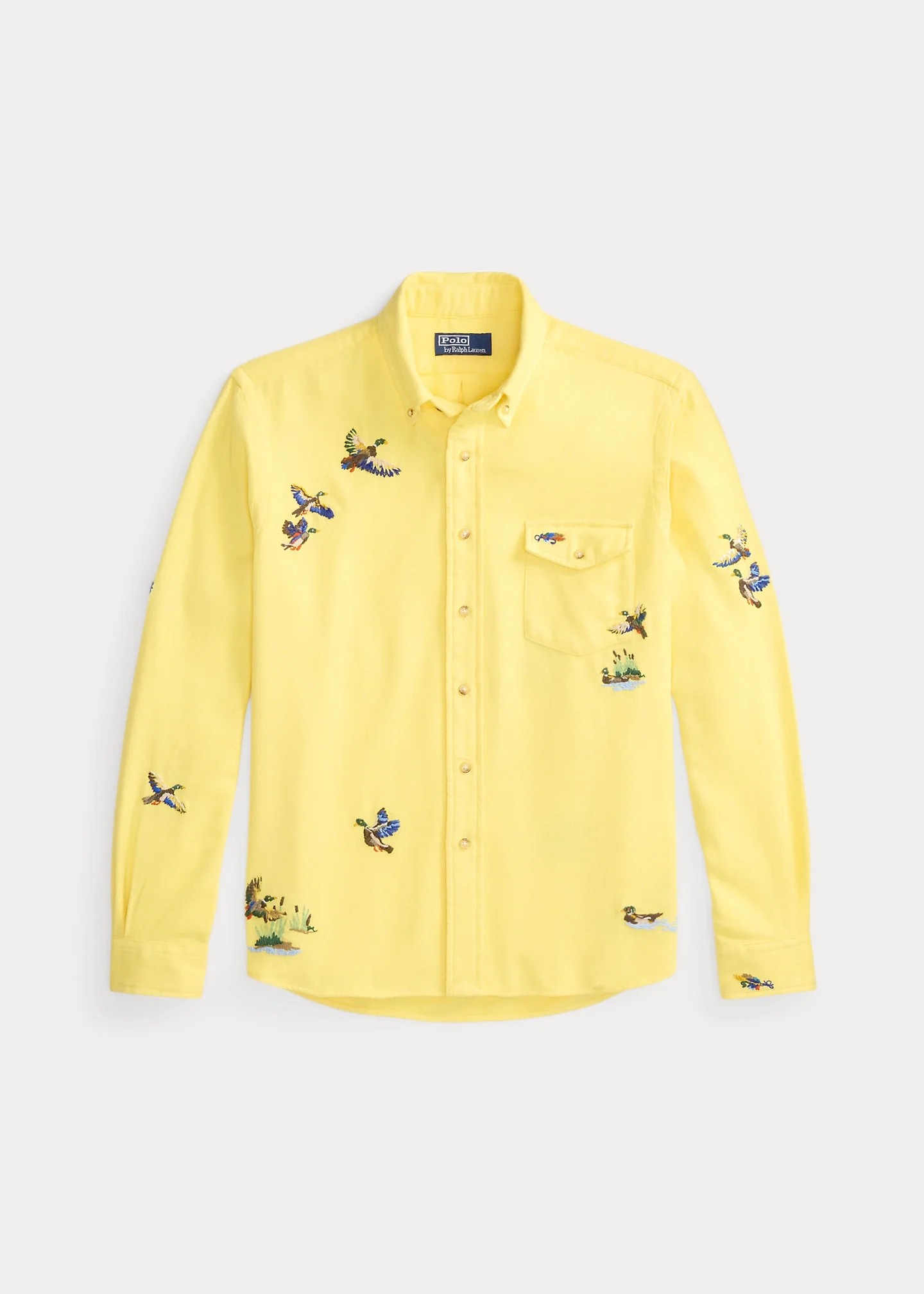 Classic Fit Duck-Embroidered Twill Shirt - 1
