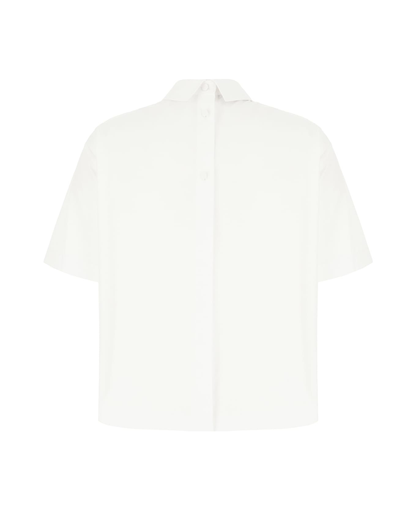 White Poplin Bluse - 2