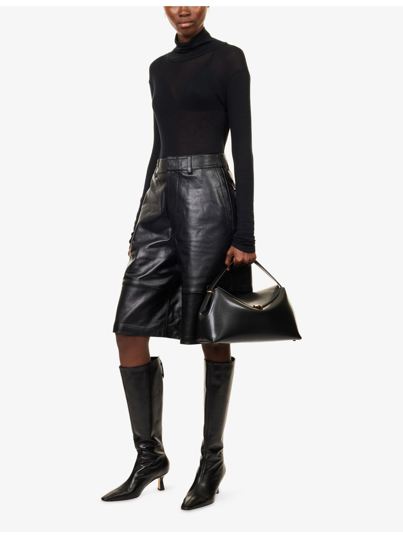 The Frankie Shop Evren Turtleneck Cotton-Knit Top outlook