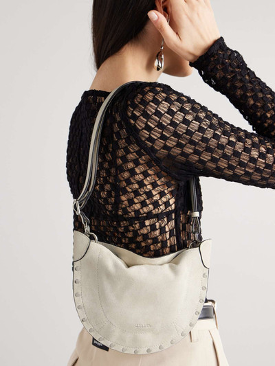 Isabel Marant Mini Moon stud-embellished suede shoulder bag outlook