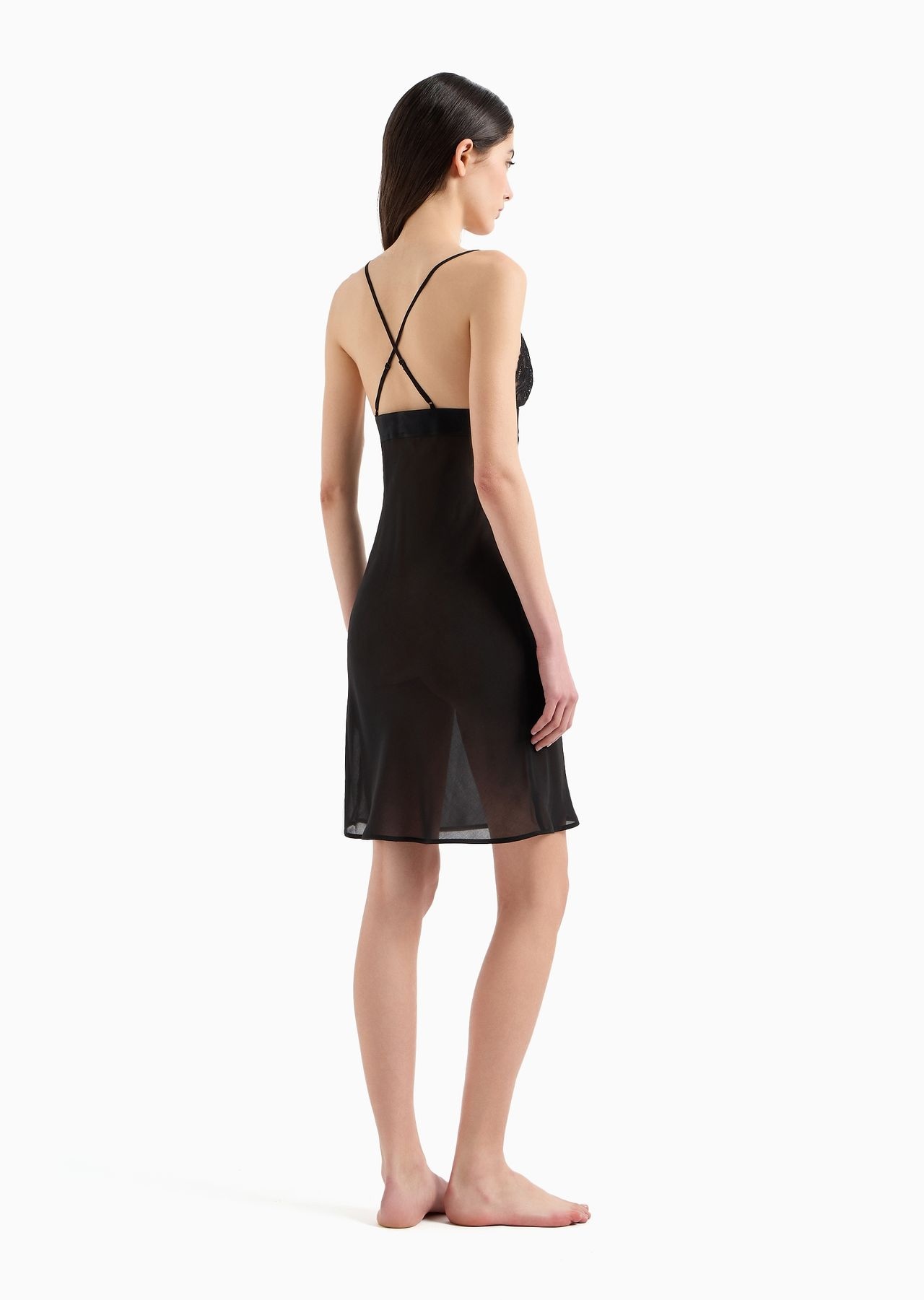 Chiffon babydoll with lace detail - 3