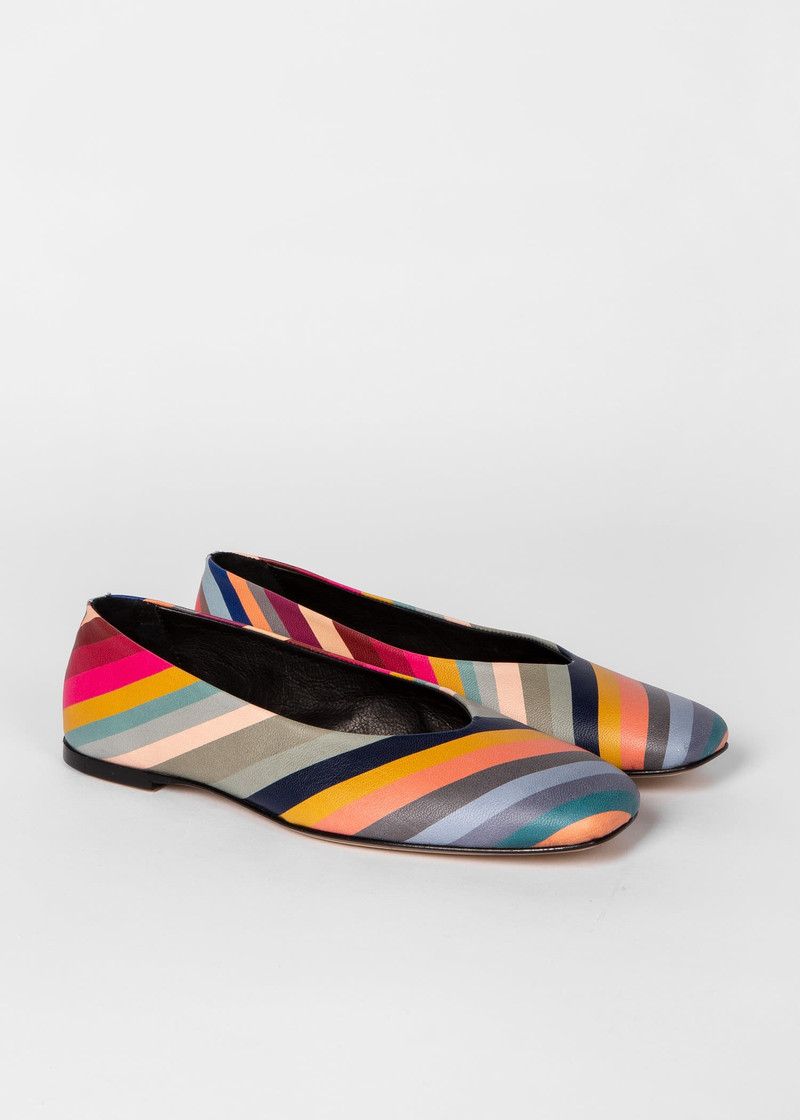 'Swirl' Print Leather 'Grace' Flats 3