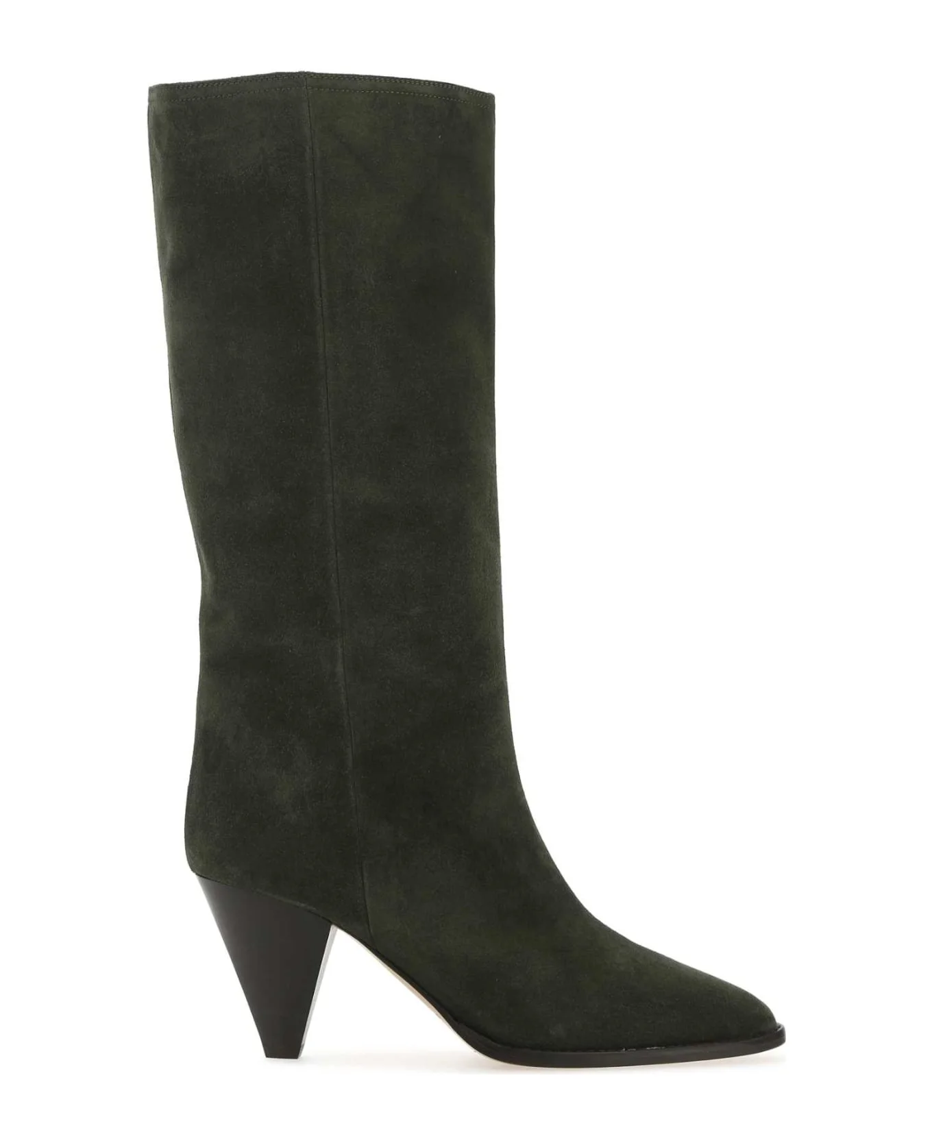 Dark Green Suede Lispa Boots - 1