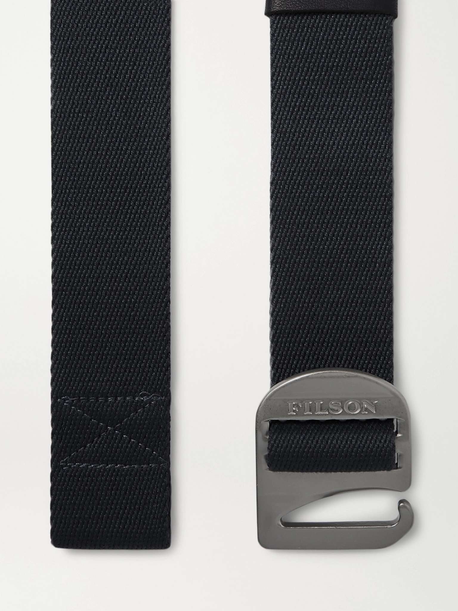 Charcoal Togiak 4cm Leather-Trimmed Webbing Belt - 3