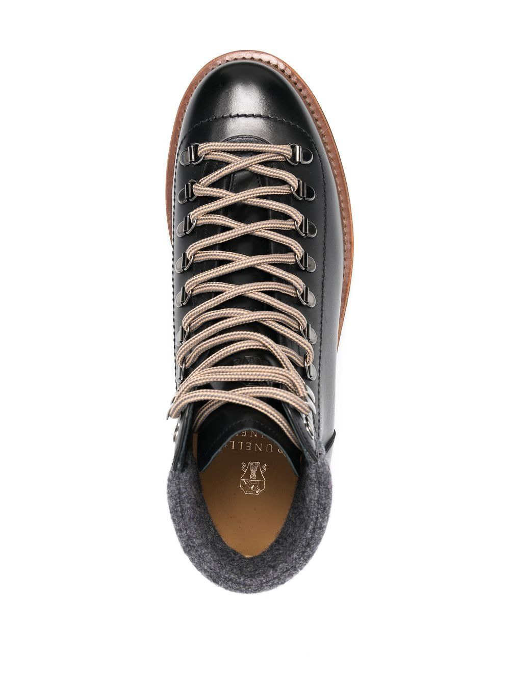 lace-up leather hiking boots - 4