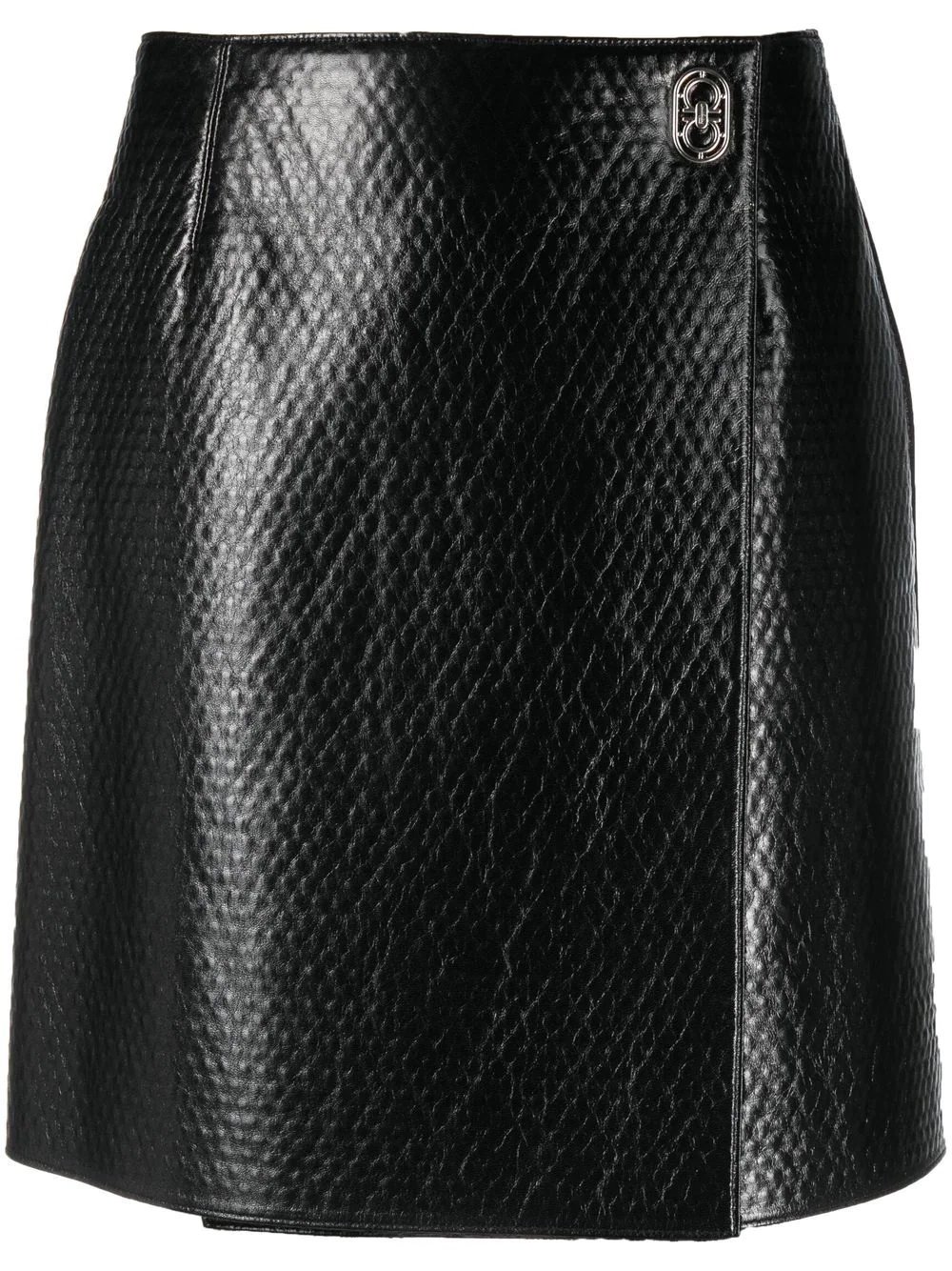 embossed wrap leather skirt - 1