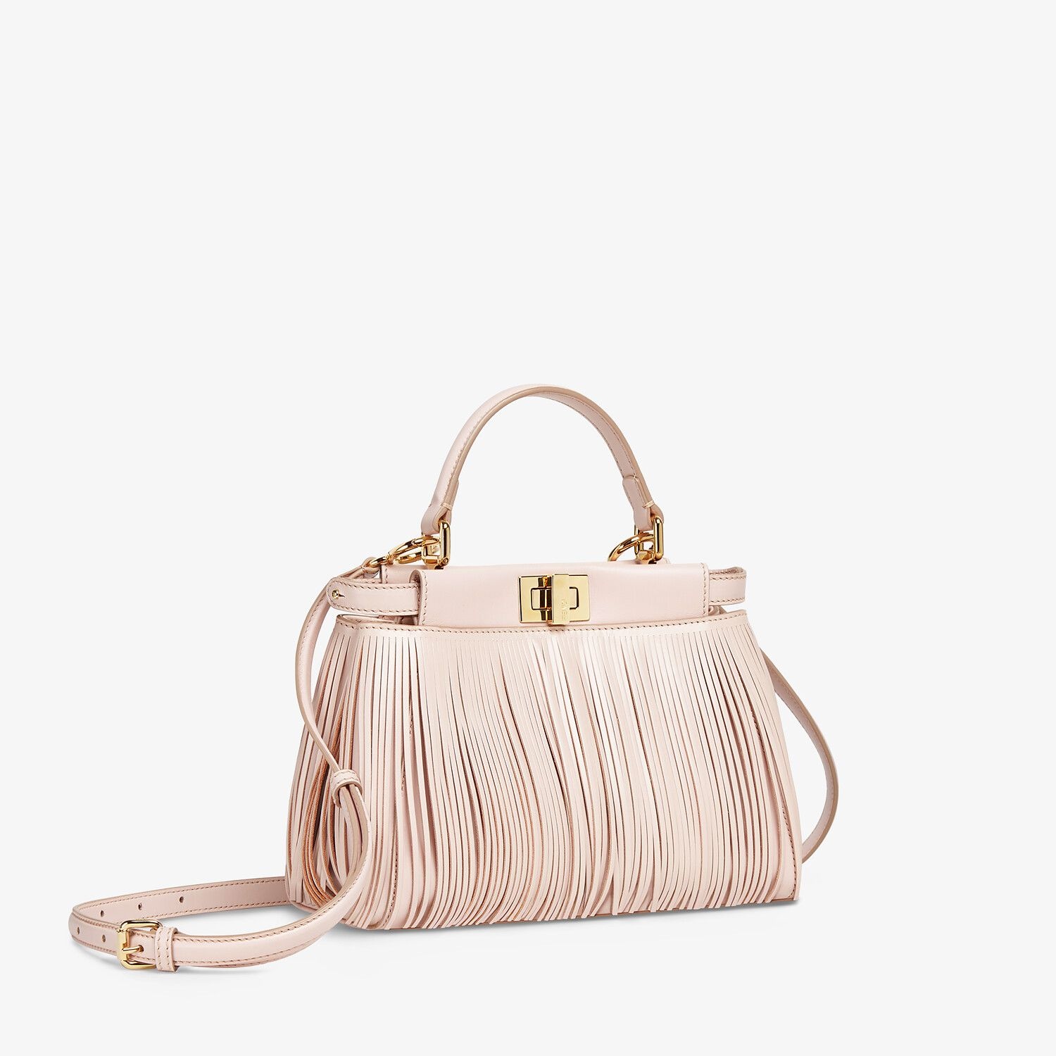 Pink leather bag with fringes - 2