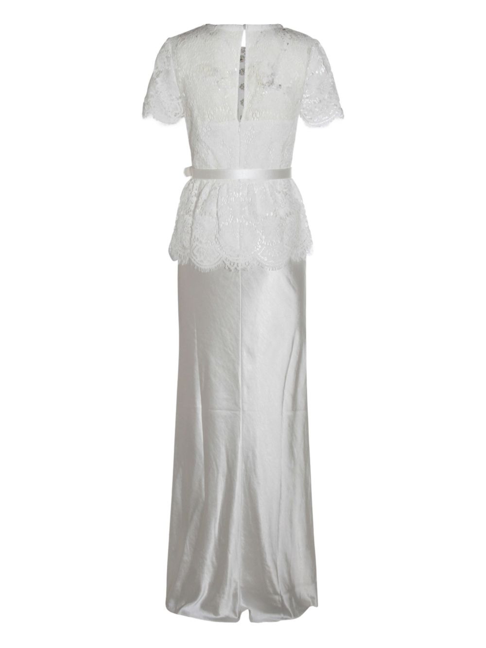embellished peplum lace maxi dress - 2