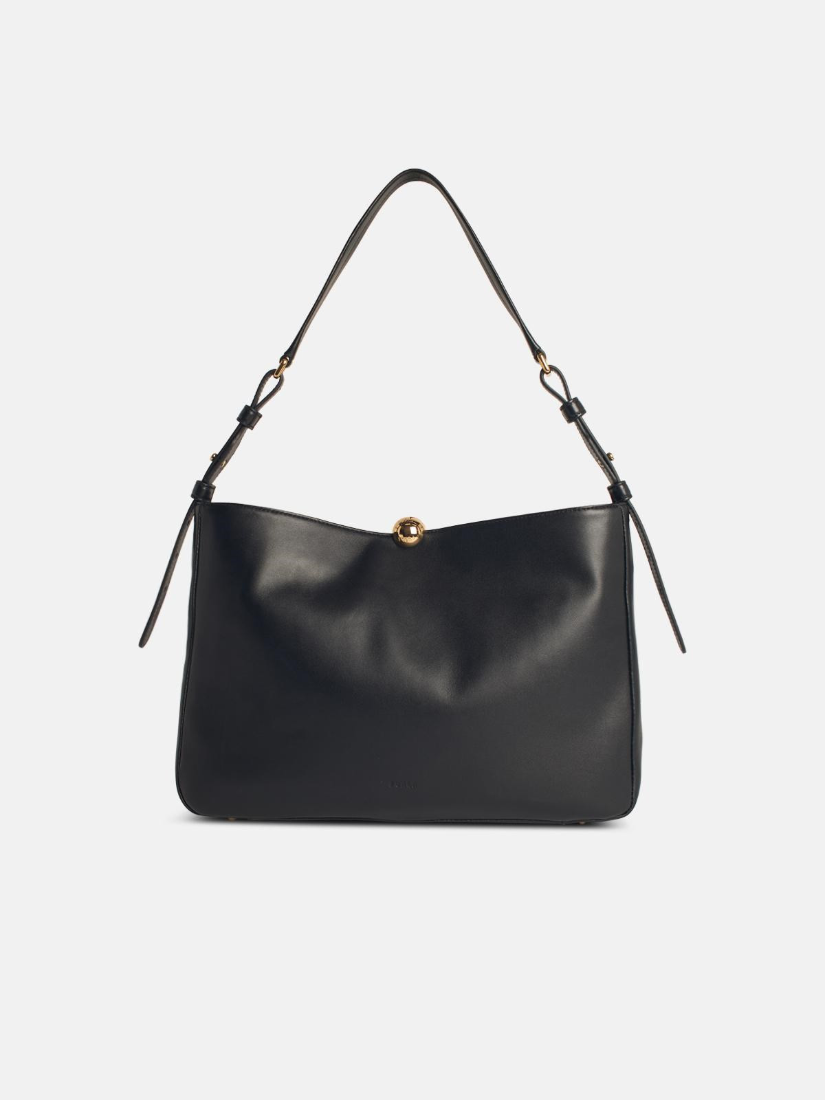 LARGE 'SFERA SOFT' BLACK LEATHER BAG - 3