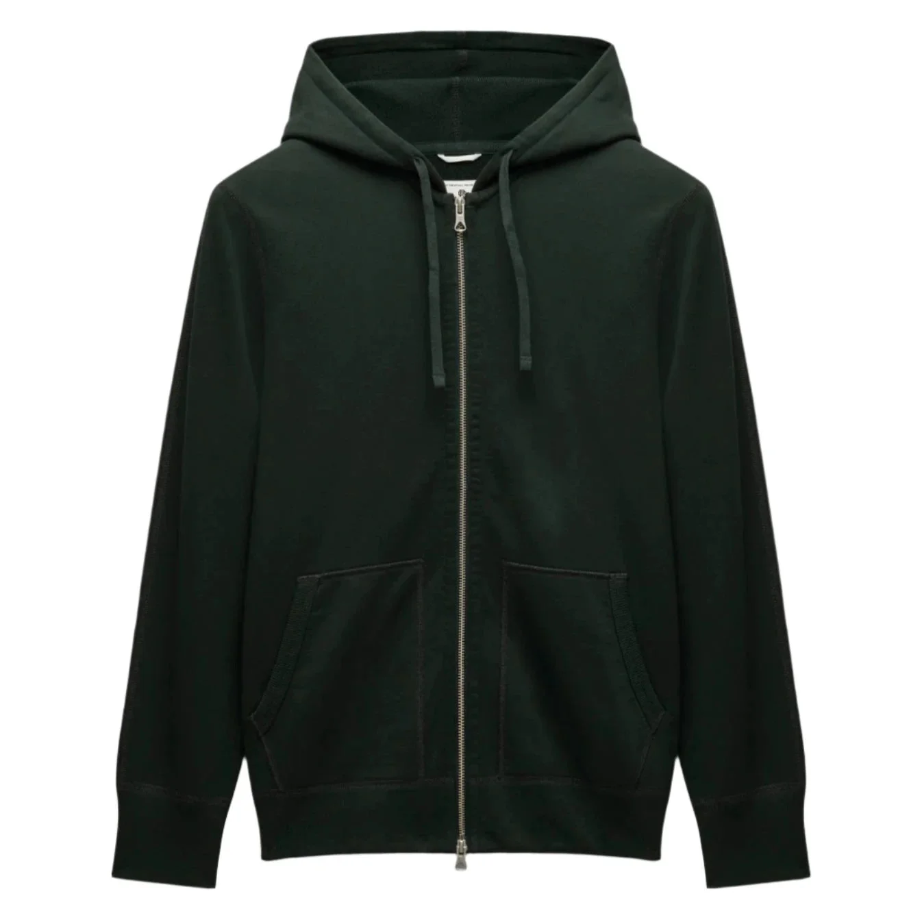 Midweight Terry Slim Zip Hoodie Petrol - 1