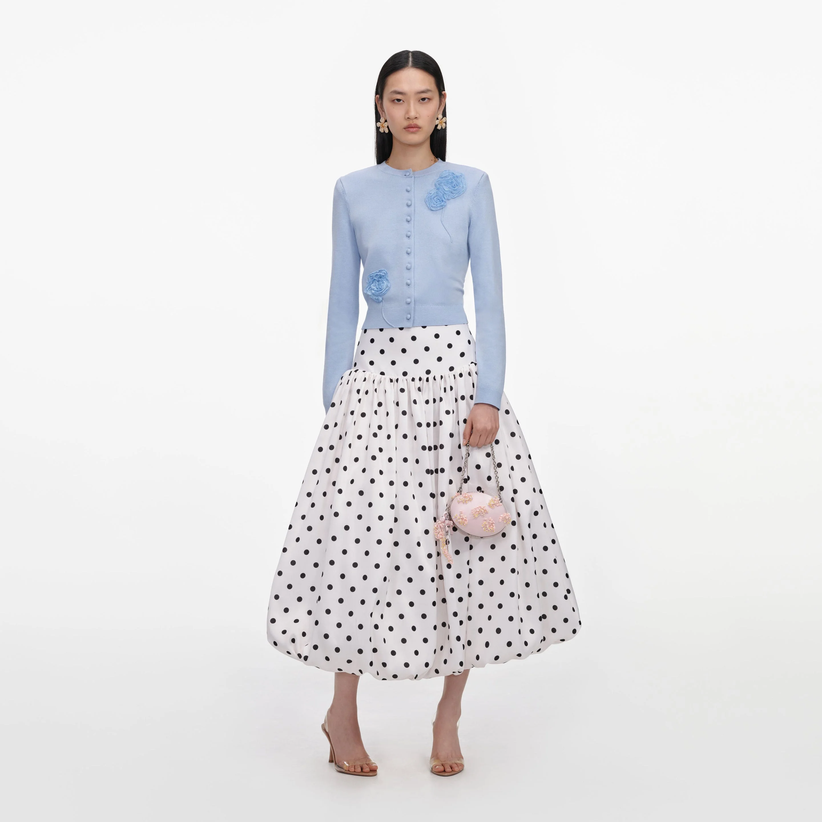 Blue Flower Knit Cardigan - 1