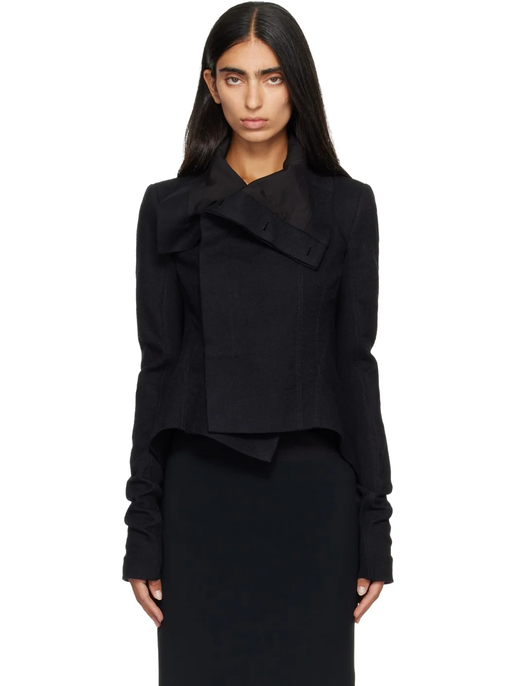 Black Tower Buttoned Naska Jacket - 1