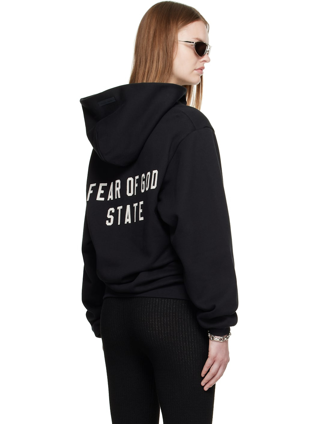 Black 90s Fleece Zip-Up Hoodie - 3