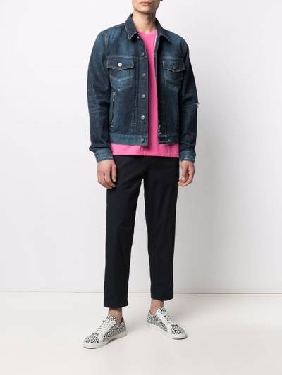 Balmain distressed-effect denim jacket outlook